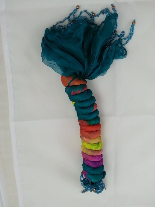 Tie dye with beaded fringe
