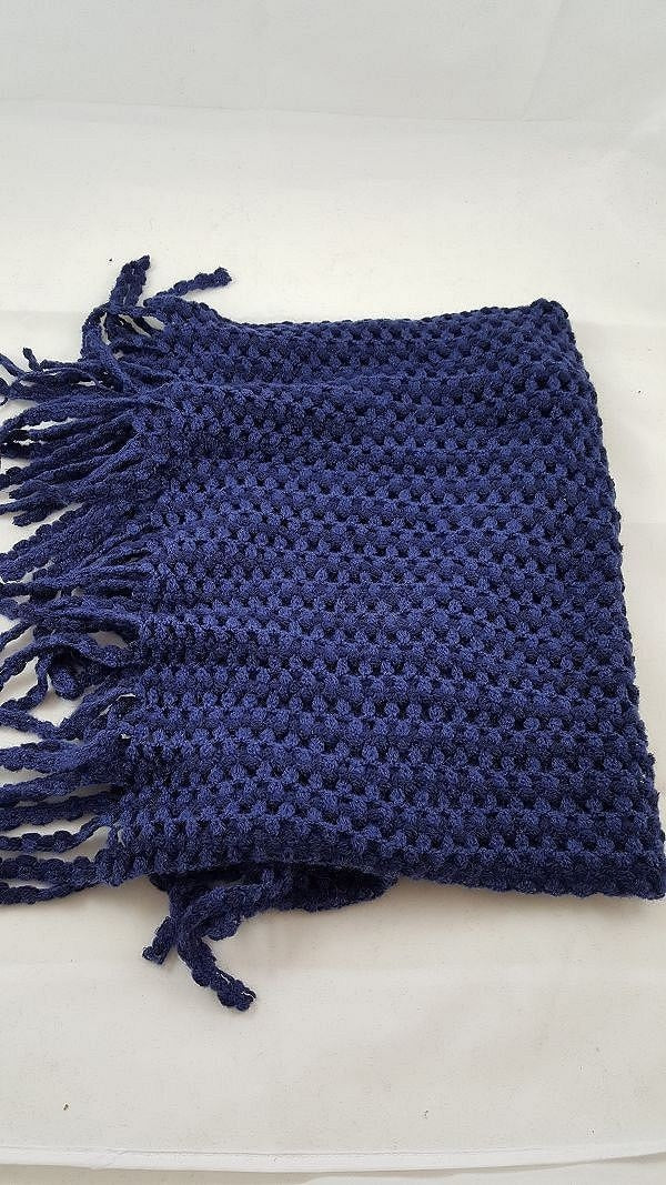 Loose weave fringed infinity