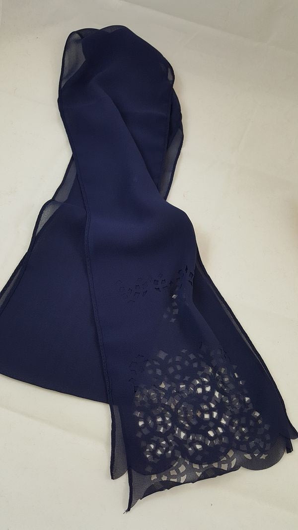 Chiffon cutout skinny scarf