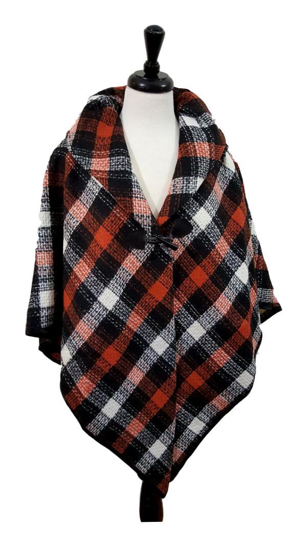 Patterned toggle poncho